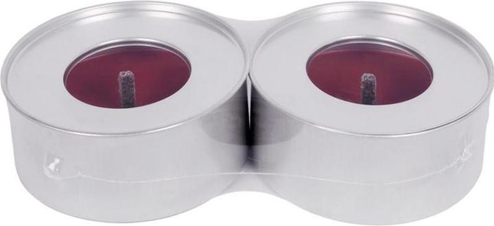 Actual product image müller Kerzen Metal tin with red wax 9.6 x 4.3 cm, Red, 2 pieces (2 pcs.)