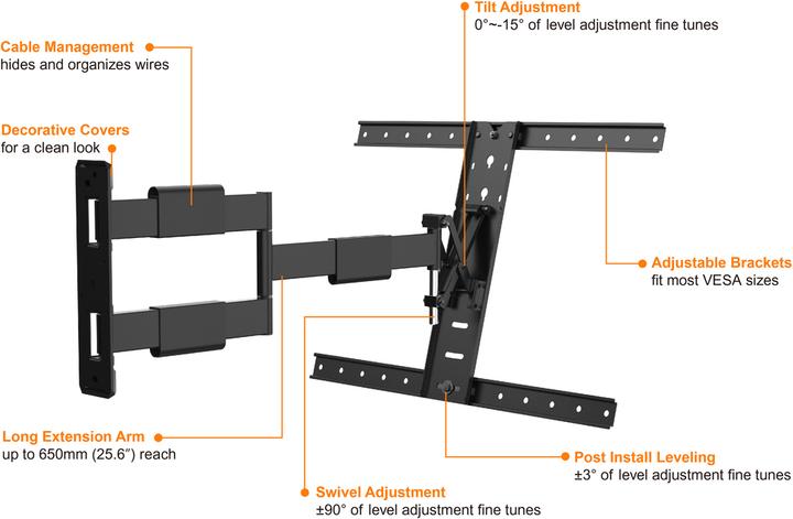 Produktbild Multibrackets M Vesa Flexarm Thin (Wand, 55", 30 kg)