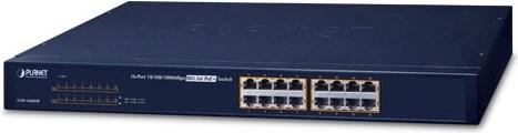 Produktbild Planet 19 Zoll POE+ Switch, 16 x Gigabit, 802.3at High Power, 220 Watt (16 Ports)