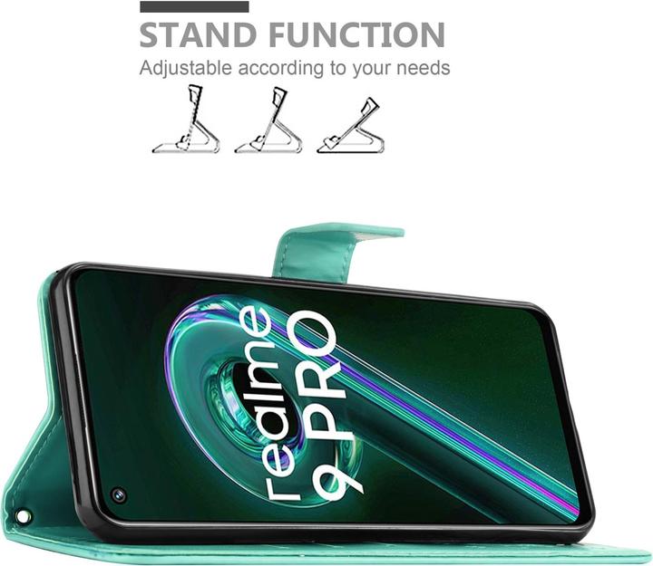 Actual product image Cadorabo Flower Book Case for Realme 9 5G / 9 PRO / V25 / Q5 / OnePlus Nord CE 2 LITE 5G (Vivo V25, Realme 9 Pro+, OnePlus North CE 2 Lite 5G)