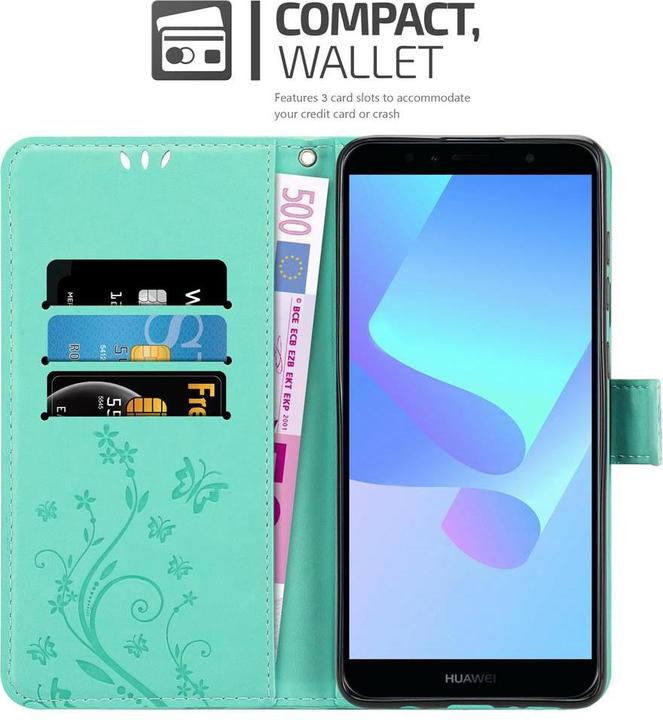 Image du produit Cadorabo Pochette Flower Book (Huawei Y6 Prime (2018), Huawei Honor 7a)