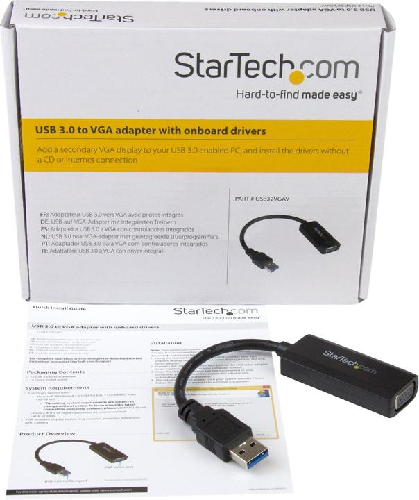 Immagine prodotto StarTech Adattatore Video USB 3.0 VGA VGA (USB-A, 19.50 cm)