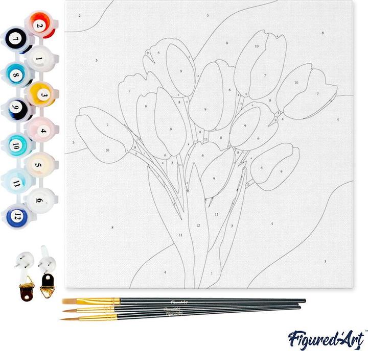 Produktbild Figured'Art Mini Malen nach Zahlen mit Rahmen - Tulpenstrauss