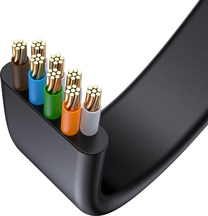 Immagine prodotto Baseus Alta velocità Sei tipi di cavo di rete RJ45 Gigabit (cavo piatto)15m Nero (UTP, CAT6, 15 m)