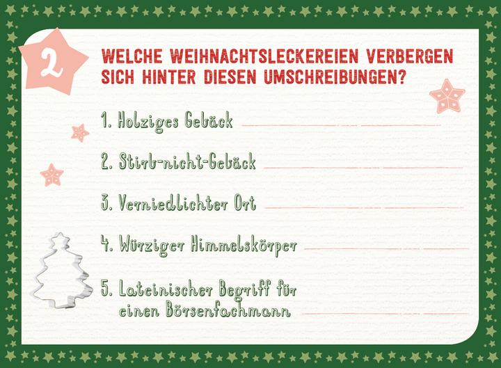 Nährwerte und Zutaten Adventskal. 24 zauberh.Weihnachtsrätsel
