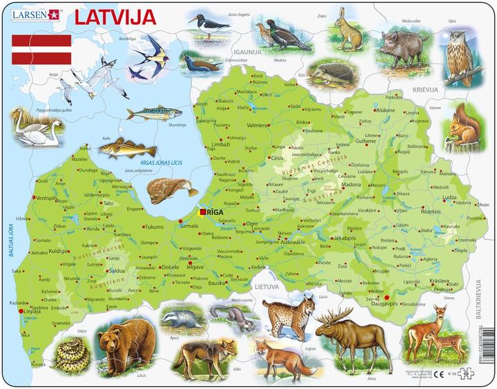 Produktbild Larsen Puzzle - Lettland (physisch) (48 Teile)