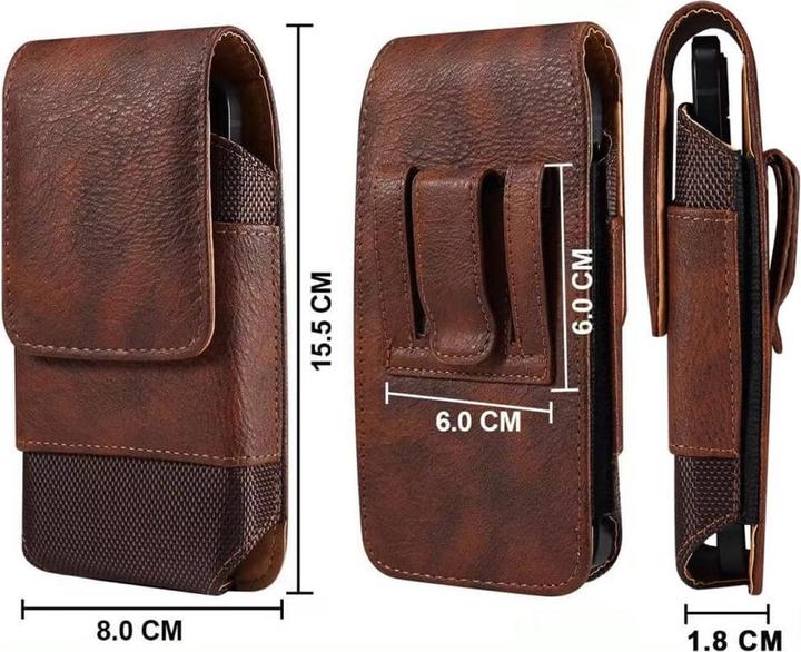 Immagine prodotto Cover-Discount Nylon - Borsa da cintura in pelle con tasca per carte di credito marrone / M