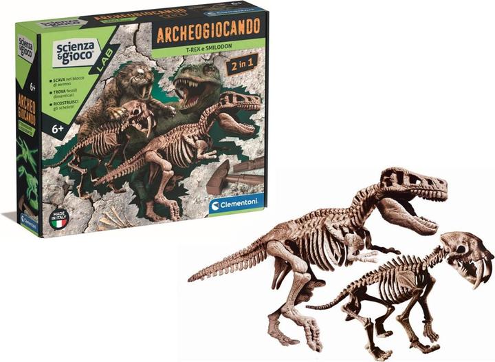 Immagine prodotto Clementoni Archeogiocando -T-rex / Smilodon 2in1