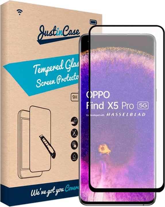 Actual product image Just in Case Edge to Edge tempered glass screen protector Oppo Find X5 Pro (1 Piece, Oppo Find X5 Pro)