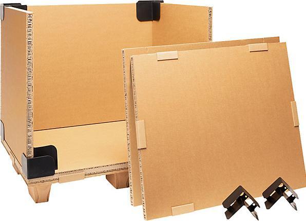 Actual product image kaiserkraft Transport box with runners, modular, brown, internal LxWxH 734 x 534 x 606 mm. (10 x)
