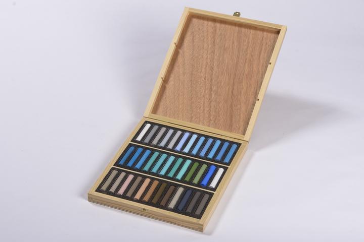 Produktbild BlockX Holzbox 36 Pastelle - Marine (36 x)