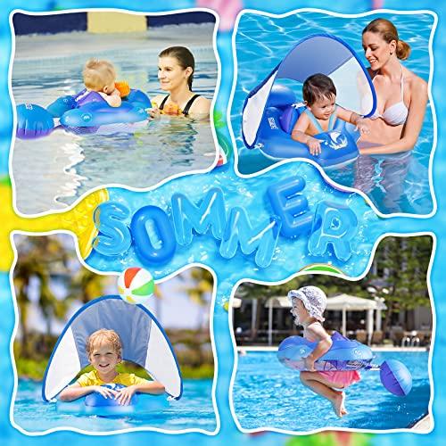 Actual product image Activity Board Swimming ring baby with UPF50+ sun canopy, swimming aid baby for the pool, adjustable