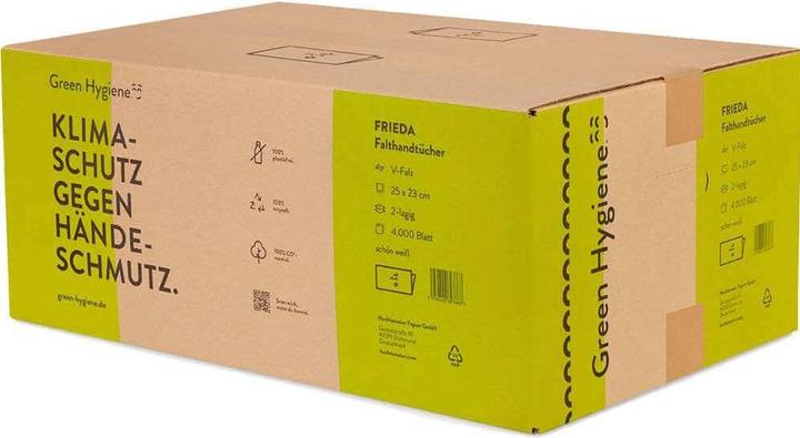 Image du produit Huchtemeier Papier INGEBORG - serviettes pliées, pliage en N, 21x24cm, 3000 feuilles - 100% CO2 (200 x)