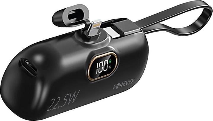 Actual product image Forever mini power bank MTB-100 22.5W 5000 mAh Lightning black (5000 mAh)