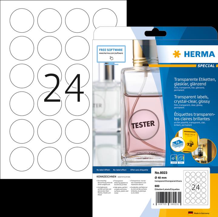 Actual product image Herma Transparent labels A4