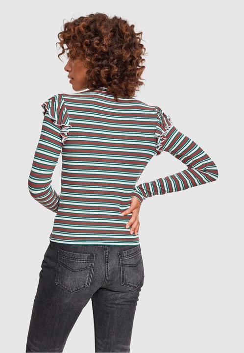 Actual product image Urban Classics Ladies Rib Striped Volant Turtleneck L/S (5XL)