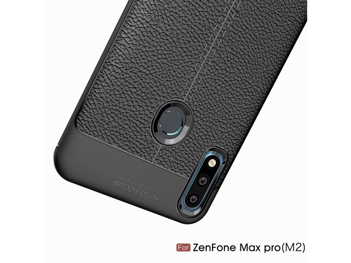 Actual product image Screenguard Asus Zenfone Max Pro M2 Case Leather Design TPU Cover (Asus Zenfone Max Pro (M2))