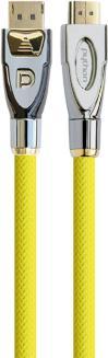Actual product image Python Connection cable DisplayPort 1.2 to HDMI 2.0, 4K2K / UHD, 24K gold-plated contacts, OFC, nylon (1 m, DisplayPort)