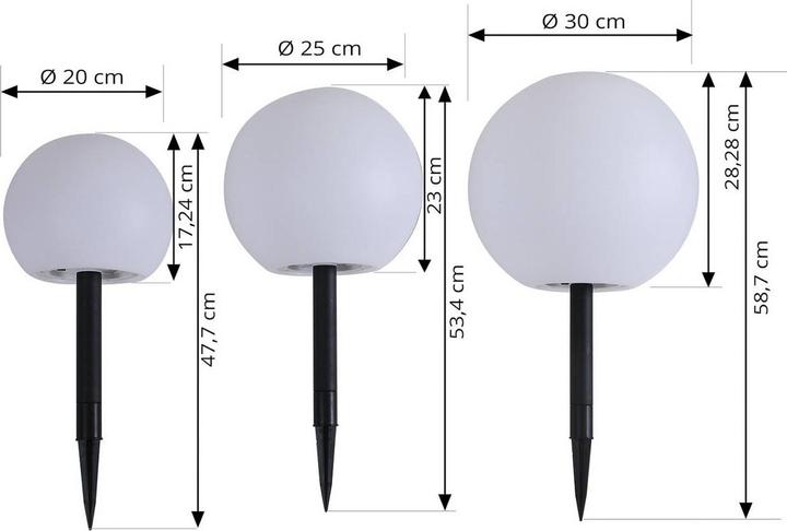 Image du produit Lindby Lago Solaire Lumière 3 pcs. Blanc (20 lm, IP44)