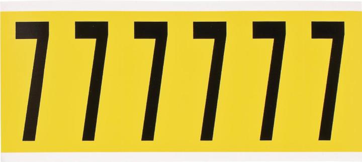 Actual product image Brady 3450-7, B-499, nylon fabric, number 7, black on yellow, 38 x 89mm, character height 75mm(25 K. á 6