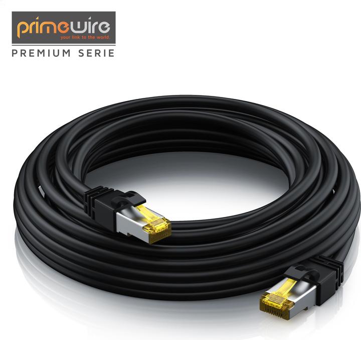 Primewire CAT.7 network cable - Ethernet Gigabit Lan cable RJ45 - 10 Gbit/s - patch cable - comp. CAT.6 CAT.8 (S/FTP, CAT7, 0.50 m)