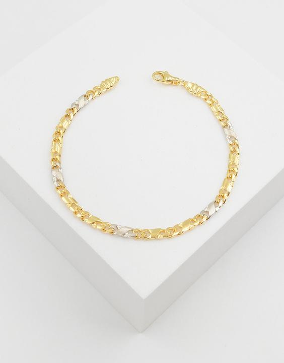 Produktbild Muau 8er-Kette (21 cm, 750, Weissgold, 18K Gelbgold)
