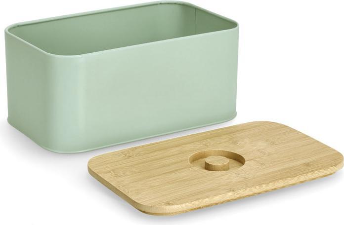 Actual product image Zeller Present Bread bin w. bamboo lid, metal, mint