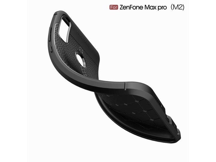Actual product image Screenguard Asus Zenfone Max Pro M2 Case Leather Design TPU Cover (Asus Zenfone Max Pro (M2))
