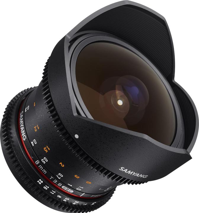 Actual product image Samyang V-DSLR 8mm T/3.8 UMC Fish-Eye CS II Lens for Sony A, Black (Sony A, APS-C / DX)