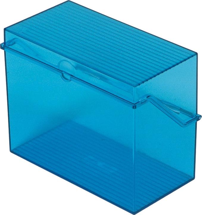 Produktbild Helit Klein-Karteikasten Transluzent, A6 quer, blau unbestückt, im transluzenten Design, für ca. 400 Ka... (A6)