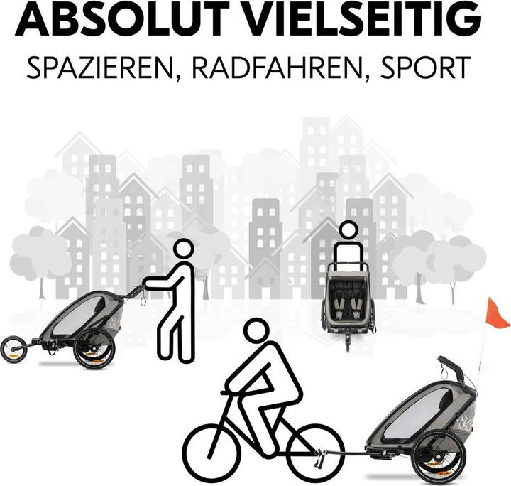 Produktbild Hauck 3in1 Fahrradanhänger Bike N Walk Duo für
