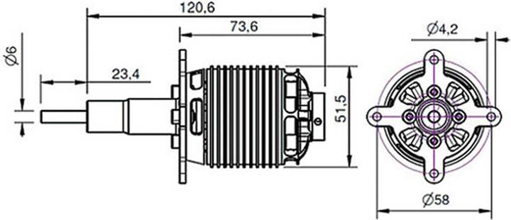 Actual product image Hacker Electric motor A50-14L Turnado V3 - Glider
