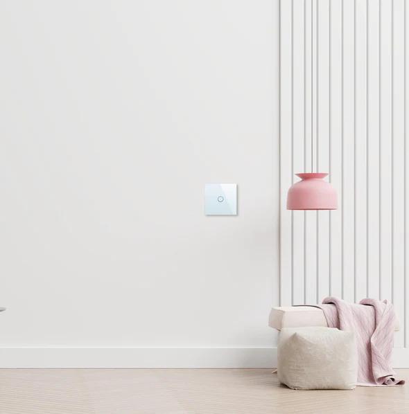 Produktbild Spring One Gang, One Way Touch Switch, Glass White