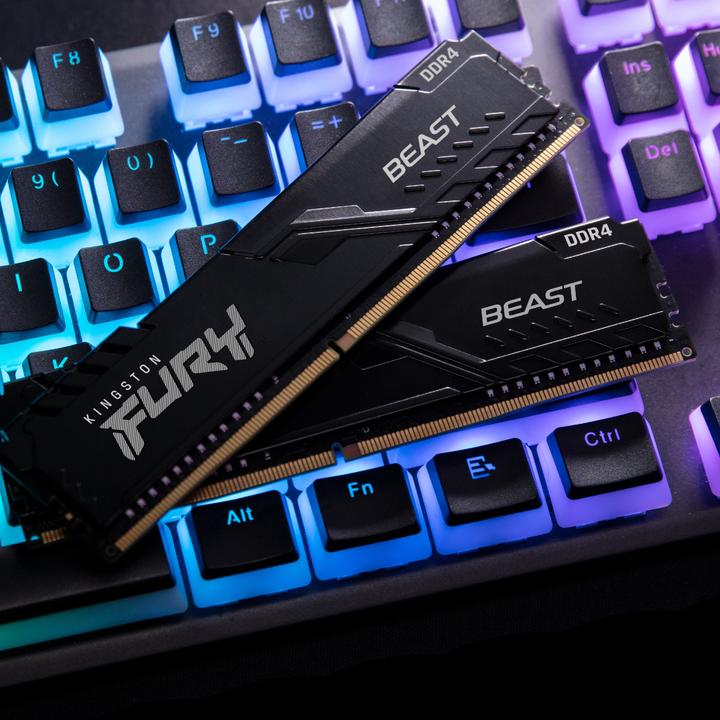 Actual product image Kingston FURY Beast (4 x 16GB, 3600 MHz, DDR4-RAM, DIMM)