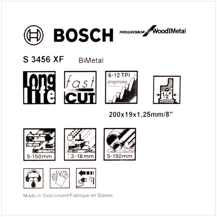 Actual product image Bosch Professional Zubehör Sabre saw blade S 3456 XF, Progressor for Wood and Metal, pack of 5
