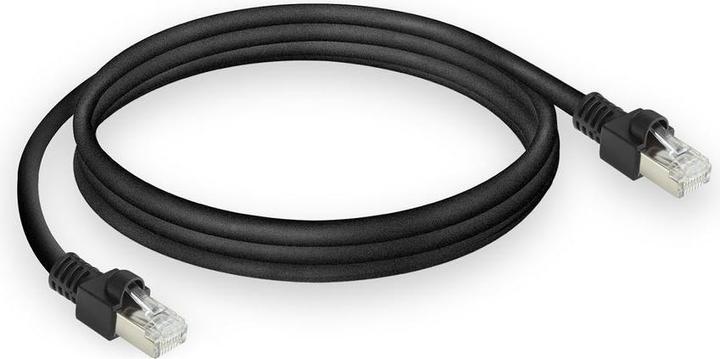Actual product image Black 7 meters S/FTPCat.7 raw cable PUR flex patch cable snagless with RJ45 connectors (CAT6A (S/FTP, CAT7, 7 m)