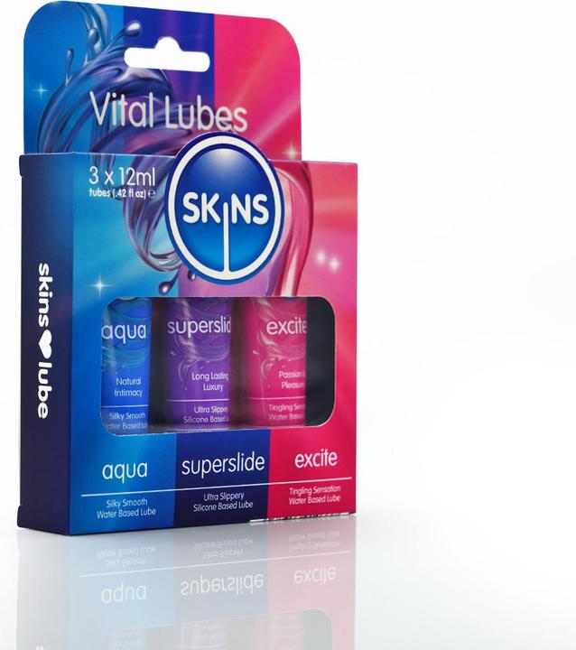 Produktbild Skins Vital Tubes: 3x12ml Gleitgel Mix für Abwechslung (36 ml)