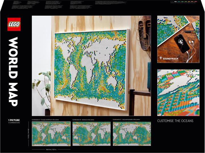 Produktbild LEGO Weltkarte (31203, LEGO Art, LEGO Seltene Sets)