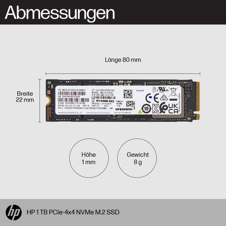 Image du produit HP 1TB PCIe4x4 NVMe M.2 SSD (1000 Go, M.2 2280)