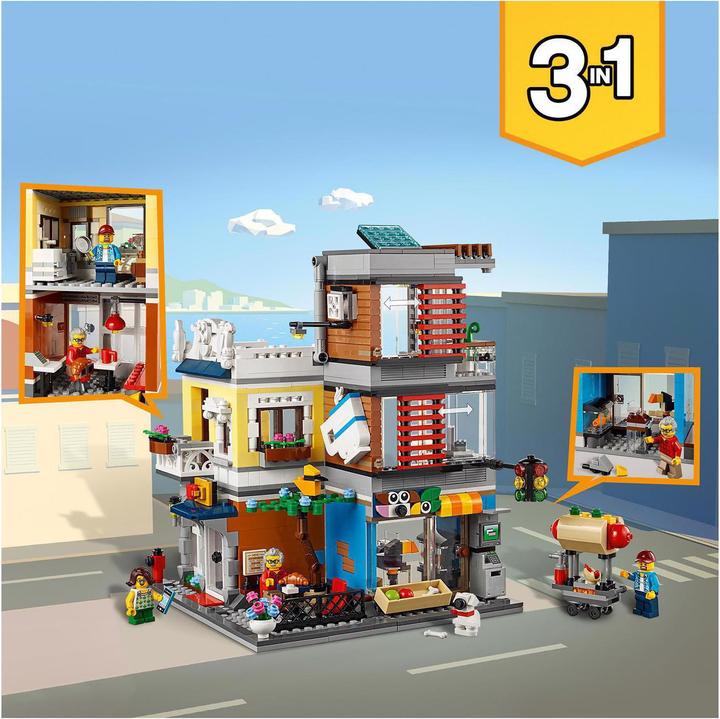 Produktbild LEGO Stadthaus mit Zoohandlung Café (31097, LEGO Creator 3-in-1)