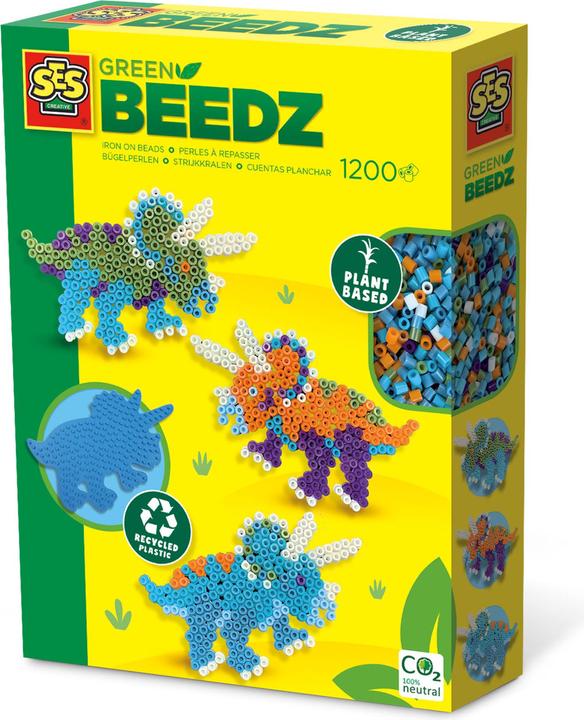 Image du produit Ses Green Beedz - Set de billes à repasser Triceratops Dino