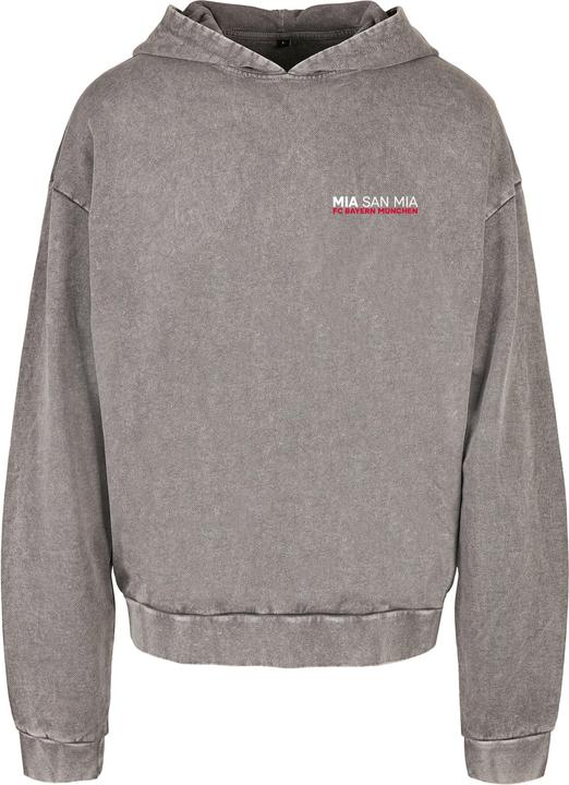 FC Bayern München Logo History Acid Washed Oversized Hoody - 131343 (L)