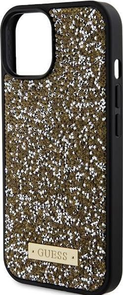 Produktbild Guess GUHCP15SPFGSBSD iPhone 15 6.1" żółty/yellow hardcase Rhinestone Metal Logo (Apple iPhone 14, Apple iPhone 15, Apple iPhone 13)