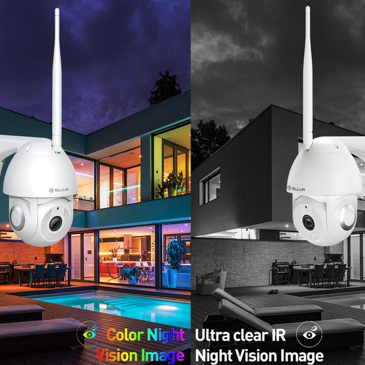 Actual product image Tellur Smart WiFi Outdoor Camera 3MP, UltraHD, Autotracking, PTZ white (2304 x 1296 Pixels)