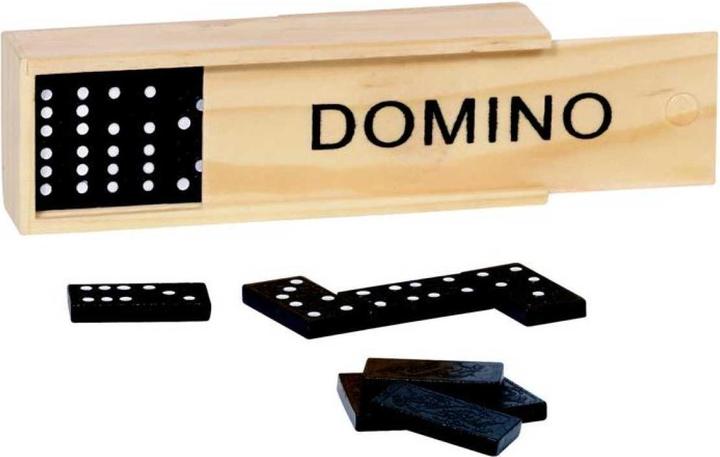 Actual product image Goki Domino game in a wooden box (German, French, English, Italian)