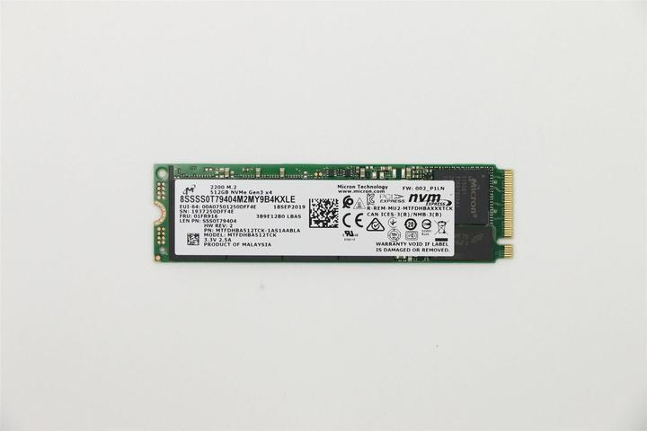 Valori nutrizionali e ingredienti Lenovo Micron 2210 512GB M.2 PCIe (512 GB, M.2 2280)