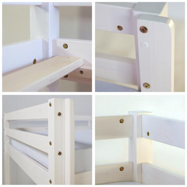 Immagine prodotto Homestyle4u Letto a soppalco per bambini con scivolo, scala, tenda in tessuto, torre e tunnel (90 x 200 cm)