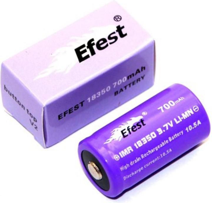 Immagine prodotto Efest Batteria IMR 18350 viola V2 - Li-Ion - 700mAh - 3,7V (1 pz., 18350, 700 mAh)