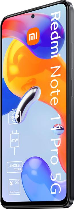 Actual product image Xiaomi Redmi Note 11 Pro 5G (128 GB, Graphite gray, 6.67", Hybrid Dual SIM, 108 Mpx, 5G)