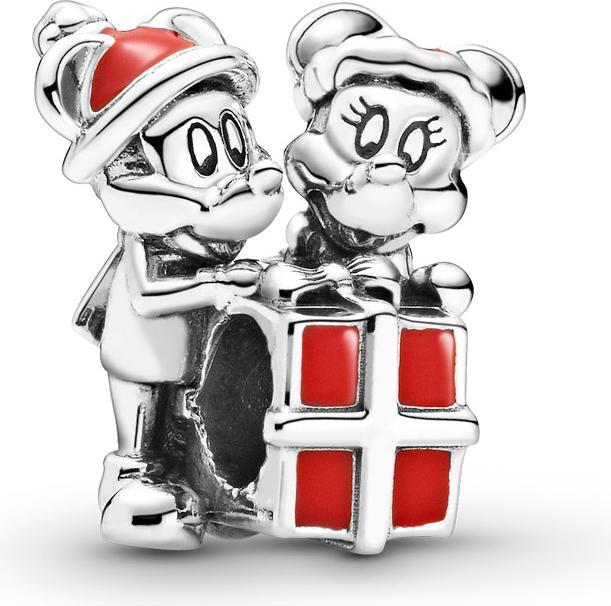 Actual product image Pandora Disney Mickey & Minnie Mouse Present Charm (Silver 925, Enamel)